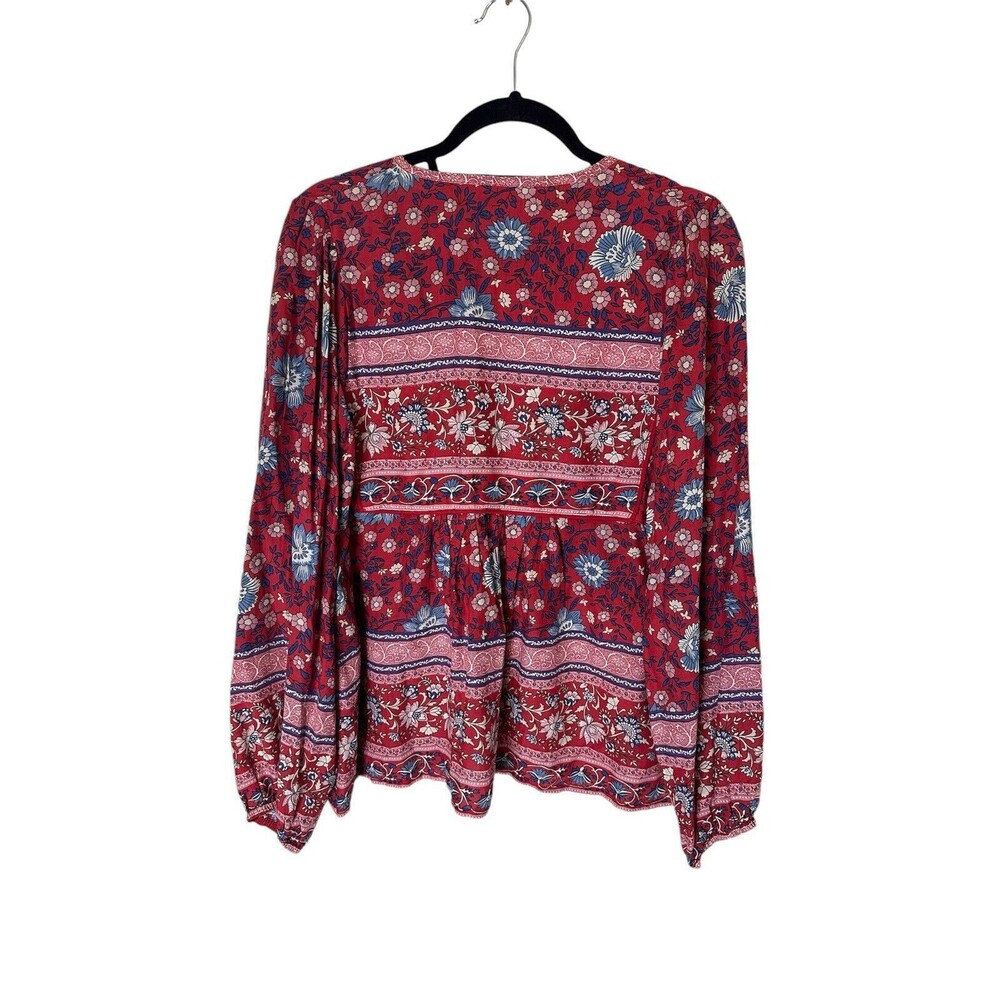 SPELL Folk Town Floral Boho Blouse in Wine Size Medium - Picture 4 of 7